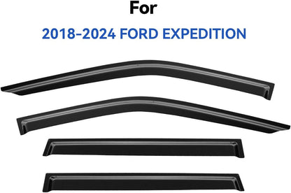 Window Visors Rain Guards for 2018-2024 Ford Expedition, Out-Channel Window Vent Wind Deflectors Visors Shades for 18-24 Expedition XL STX XLT MAX Limited King Ranch Platinum