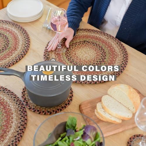 Homespice Gingerbread Jute Braided Table Mats, Oval 10x15 Set of 4