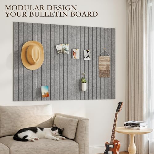 JBER Cork Board Alternative, 12 Pack 48" x 36" Felt Board, Light Gray