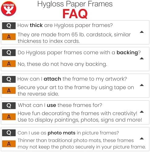 Hygloss 96 Pack Paper Picture Frames, Colorful cardstock Photo Frame 11x14-Inch, Papers Frames to Decorate for Wedding Birthday DIY Classroom Crafts and Decorations