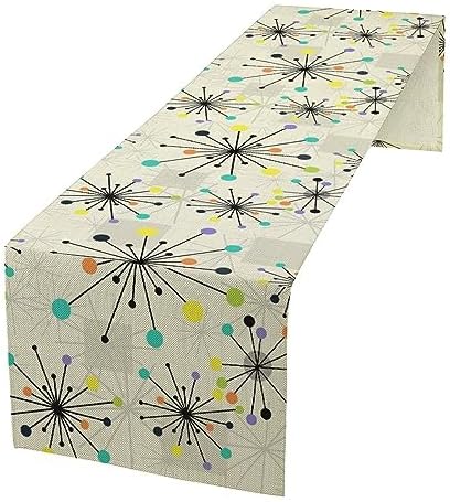 Mid Century Geometric Table Runner,Table Runners for Kitchen Dining Modern Tables Decor Decoration for Kitchen Family Dinner Table Holiday Party Farmhouse 13 x 70 Inch