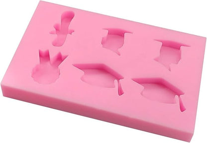 Graduation Cap Fondant Cake Decorating Silicone Mold Pastry Chocolate Candy Ice Cream Mold Baking Tool Silicone Baking Molds For Oven Cakes Shapes