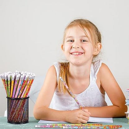 Happy Birthday Pencils Wooden Pencil Birthday Party Pencil with Top Erasers Birthdays Party Supplies, 6 Style(120)