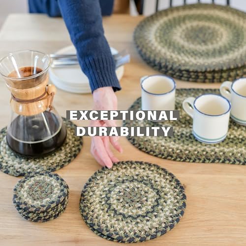 Homespice Pinecone Braided Table Runner Ideal as Dining Runner, Oval 11x36