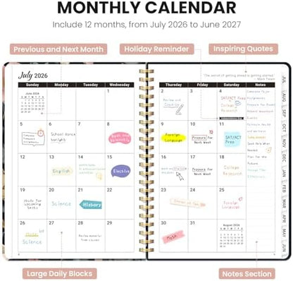 ZOTIA Planner 2026-2027 Jul 2026-Jun 2027 Academic Monthly & Weekly Planner