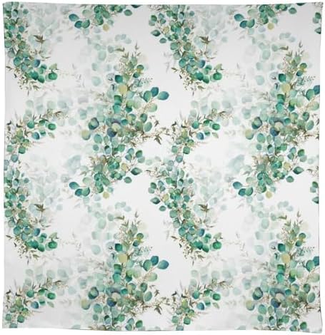 Spring Botanical Tablecloth, Watercolor Sage Green Eucalyptus Leaves Print Table Cloth Cover for Kitchen Dining Indoor Outdoor Decor 55x75in