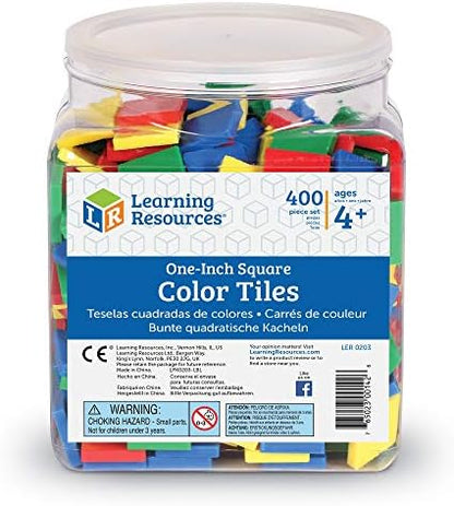 Learning Resources Square Color Tiles, Set of 400
