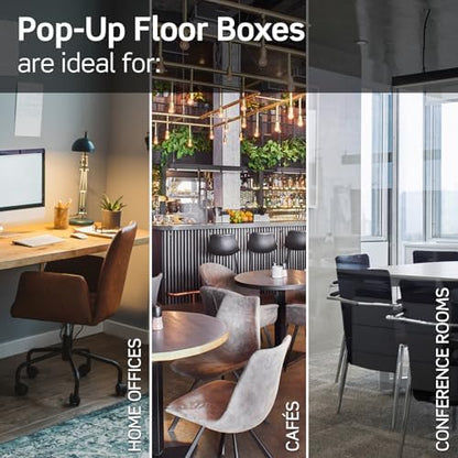 Leviton Pop-Up Floor Box with 20 Amp, Tamper-Resistant Self-Test GFCI Outlet, PFGF2-MB, Black