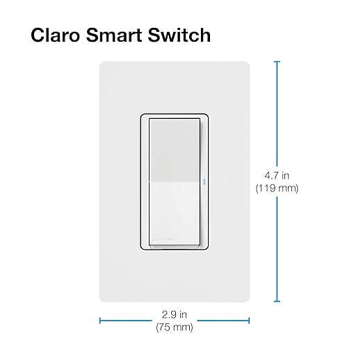 Lutron Claro Smart Light Switch for Caseta Lighting, for LED Lights, Fans, 5 Amp, Single-Pole/3-Way, Neutral Required, DVRF-5NS-BL, Black