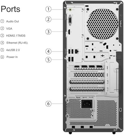 Lenovo IdeaCentre Tower Desktop Computer • 10-core Intel Ultra 5 225 Processor • 32GB DDR5 • 1TB SSD • Office 365 for The Web • HDMI + VGA, Wi-Fi 6E • Wired Keyboard & Mouse • Windows 11