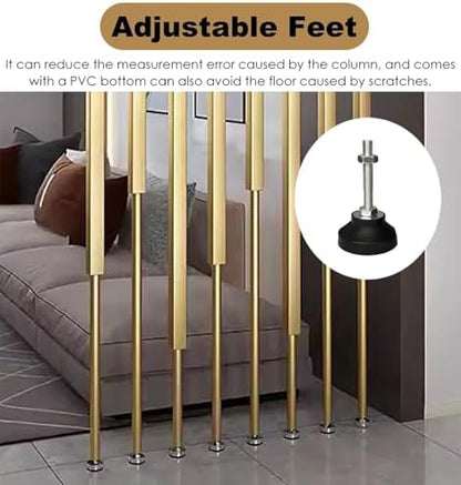 Room Divider Floor to Ceiling Room Dividers Pole - 2 Pieces, Gold Doorway Hotel Cubicle Cubicle Decor, DIY Separator Partition Bars with All Accessories(280cm/110.2in/9.2ft)