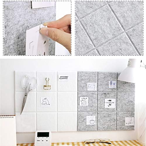 Large Felt Board Tiles for Wall with 30 Push Pins, 11.8"x11.8" Pack of 6 Pin Board Notice Boards for Home Office Kitchen, Bulletin Board Wall Tiles for Photos Memos (Orange+Grey, 6 Pack)
