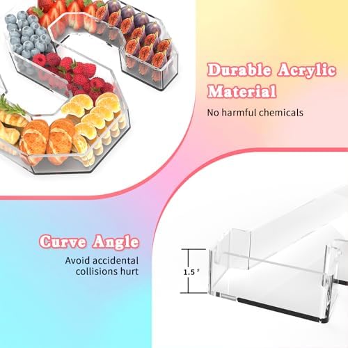 11" Acrylic Letter Charcuterie Tray, Charcuterie Letters Fillable Box for food, Reusable Serving Cake Candy Dish Display Tray for Birthday Anniversary Party Decoration (Letter B)