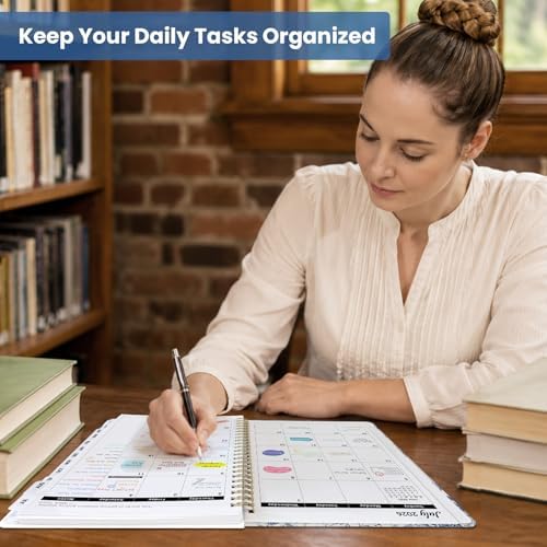 Large Planner 2026-2027, A4 (8.5" x 11") Hardcover Weekly & Monthly Planner July 2026 - June 2027 with Monthly Tabs, Academic Planner for School, Work and Office, Blue Elegance