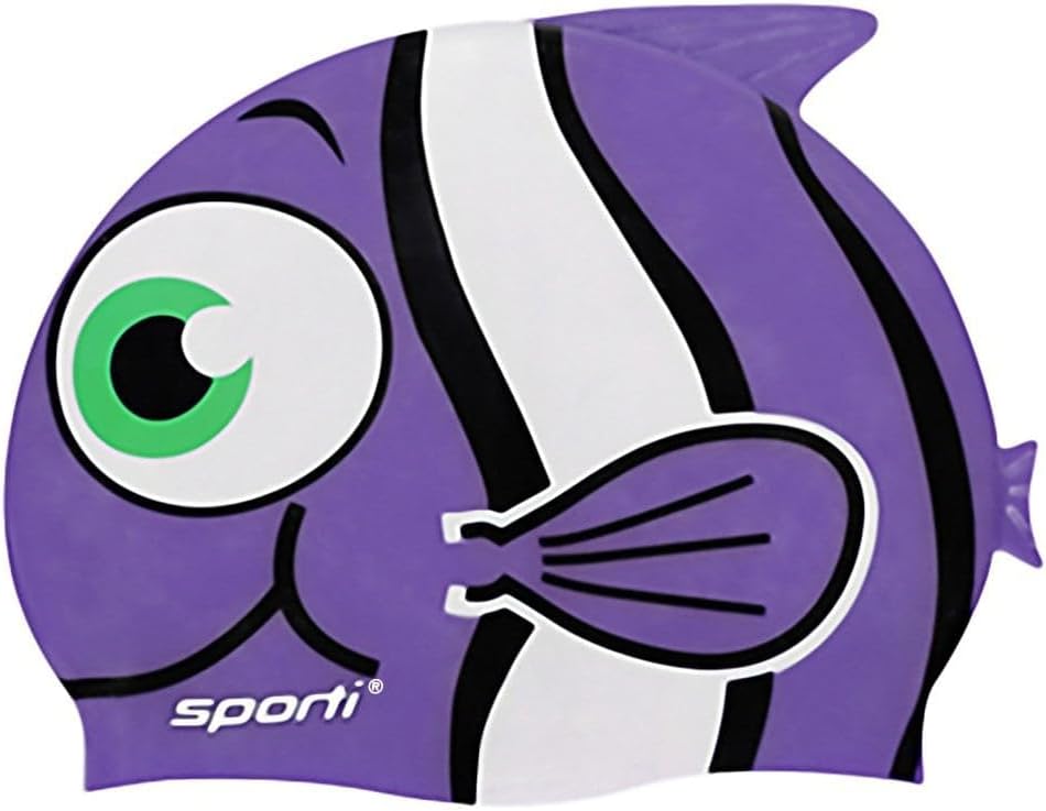 Sporti Silicone Swim Cap for Kids, Unisex Youth Swimming Cap, Protection Bathing Caps for Your Children, Aged 2-10