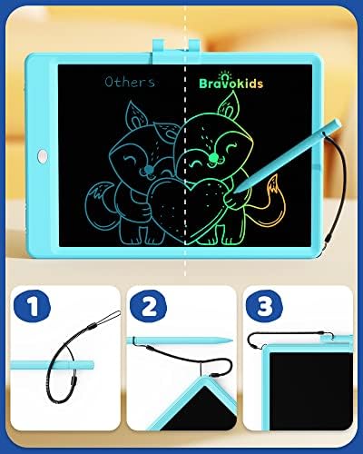 Bravokids Toys for 3-6 Years Old Girls Boys, LCD Writing Tablet 10 Inch Doodle Board, Electronic Drawing Pads, Educational Birthday Gift for 3 4 5 6 7 8 Years Old Kids Toddler (Blue)