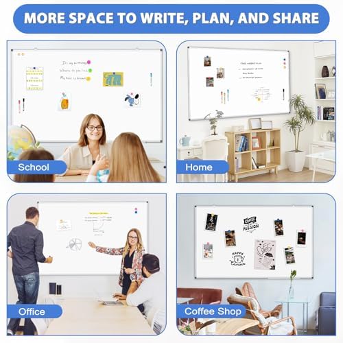 Double-Sided White Board Dry Erase Magnetic Whiteboard Wall 72x40, 2-Pack