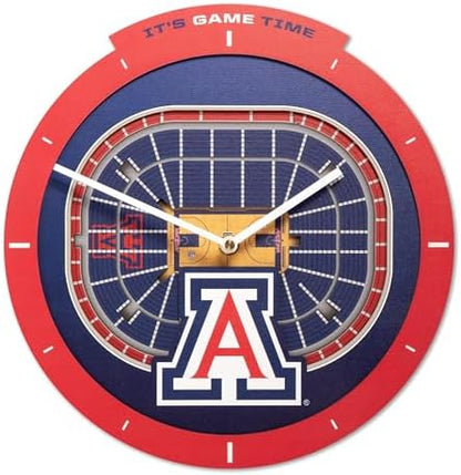 YouTheFan NCAA Arizona Wildcats StadiumView 3D Wall Clock