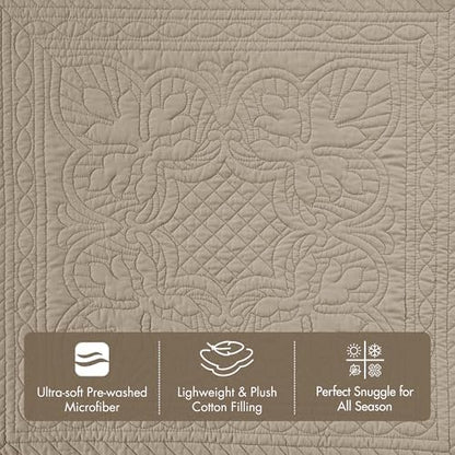 Madison Park Coastal Damask Quilted Daybed Cover Set, 6PC, 39"x75"