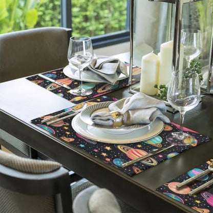 Placemats Set of 4 Washable Linen Place Mats Cloth Table Mats 12x18 Inch