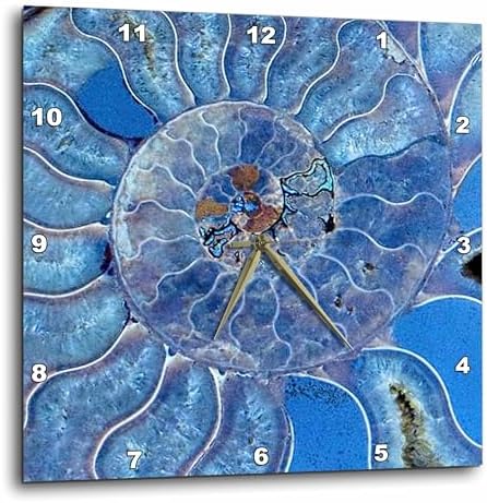 3dRose Wall Clock Silent - 13 inch - Blue Seashell-Mother-of-Pearl Closeup - Pattern