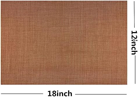 WAZAIGUR Placemats Crisscross Woven Vinyl Place Mats Set of 6 Rust Red
