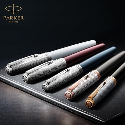 PARKER Sonnet Fountain Pen | Premium Metal and Black Gloss Finish with Gold Trim | Fine 18k Gold Nib with Black Ink Cartridge | Gift Box