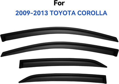 Window Visors Rain Guards for Toyota Corolla 2009-2013, Out-Channel Window Vent Wind Deflectors Visors Shades for 09-13 Corolla