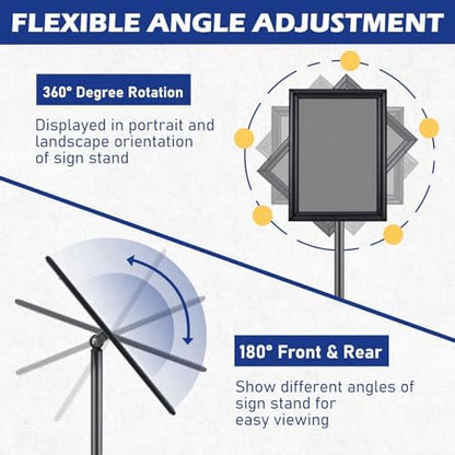 8.5x11 Sign Stands for Display, Adjustable Sign Holder Black 2-Pack