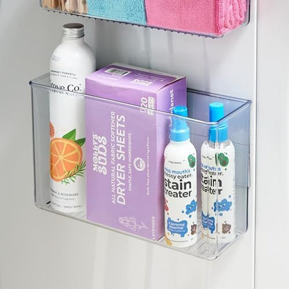 iDesign Magnetic Large Clear Plastic Organizer Bins, 2-Pack