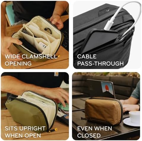 Peak Design Tech Pouch, Ocean, Electronics Organizer for Travel or Everyday Carry, Origami-Style Storage, Cable Pass-Through, Weatherproof Recycled Nylon, Gear Carry Bag for Men and Women
