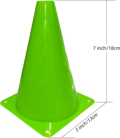 24 Pcs 7 Inch Plastic Traffic Cones, Basketball Football Drills, Skating, Sport Training Agility Markers, Indoor Outdoor Games, Multicolor