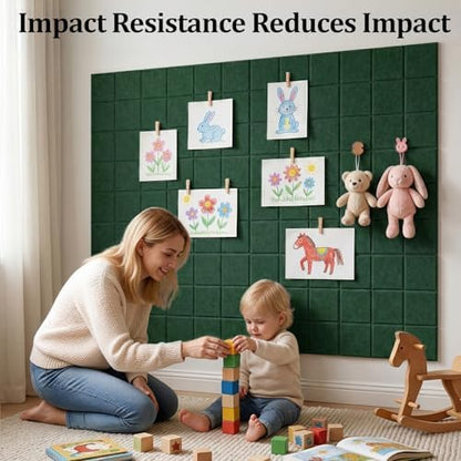 Large Felt Bulletin Board for Walls: 12-Pack Black Cork Board Alternative 11.8x11.8 Inch Peel and Stick Pin Board Wall Decor for Home Organization, Office Memo Board, Self-Adhesive Wall Tiles