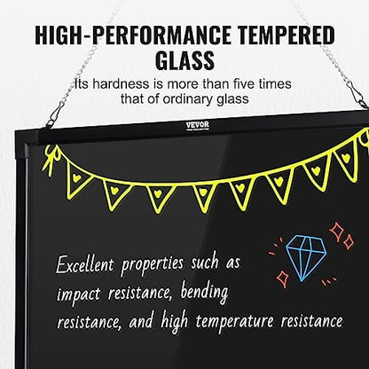 VEVOR 32"x24" LED Message Writing Board, Menu Sign Boards, Illuminated Erasable Lighted Chalkboard, Neon Effect Drawing Panel with 8 Fluorescent Chalk Markers and Remote Control