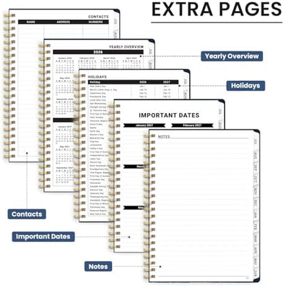 Planner 2026-2027, A5 (6.3" x 8.5") Hardcover Weekly & Monthly Planner July 2026 - June 2027 with Monthly Tabs, Academic Planner for School, Work and Office, Golden Butterfly