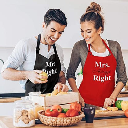 Prazoli Products Black & Red Apron Set - Bridal Shower Gifts | Mr and Mrs Aprons | Mr and Mrs Apron | His and Hers Aprons 50th Wedding Gifts