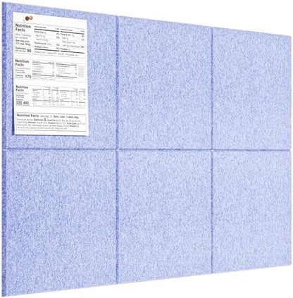 MaxGear Felt Bulletin Board 36" x 24", Light Blue Felt Wall Tiles Push Pins