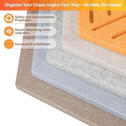 Hexagon Felt Bulletin Cork Board Tiles Peel and Stick, 10 Pack