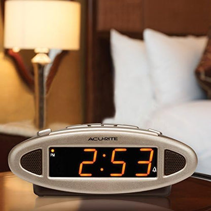 AcuRite 13027A Intelli-Time Digital Alarm Clock,Black