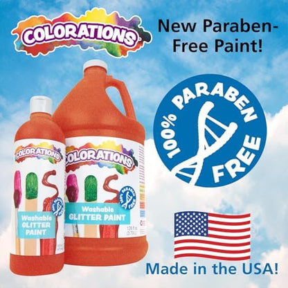 Colorations Paraben-Free Washable Purple Glitter Paint, 1 Gallon