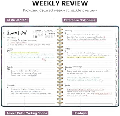 ZOTIA Planner 2026-2027 Jul 2026-Jun 2027 Academic Monthly & Weekly Planner