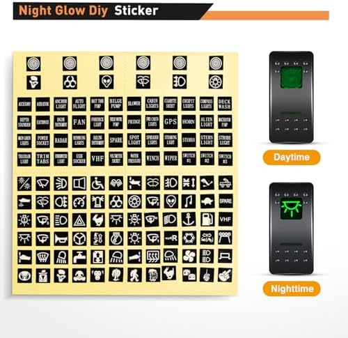 Nilight 3 Gang Rocker Switch Panel SPST On Off 5PIN Electrical Toggle Green