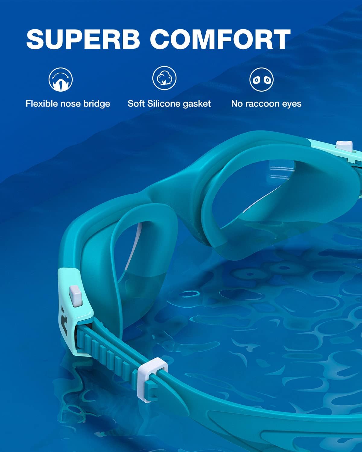 ZIONOR Swim Goggles, G1 SE Swimming Goggles Anti-fog for Adult Men Women
