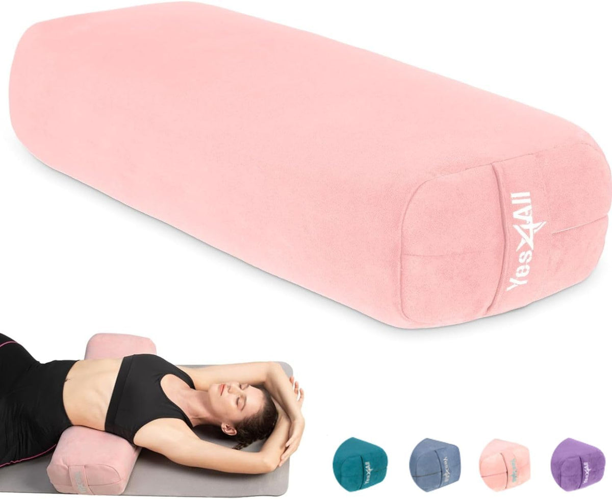 Yes4All Triple-Layer Sponge Yoga Bolster Pillow for Restorative Yoga & Meditation - Versatile Yoga Support Pillow, Balance & Poses Modification