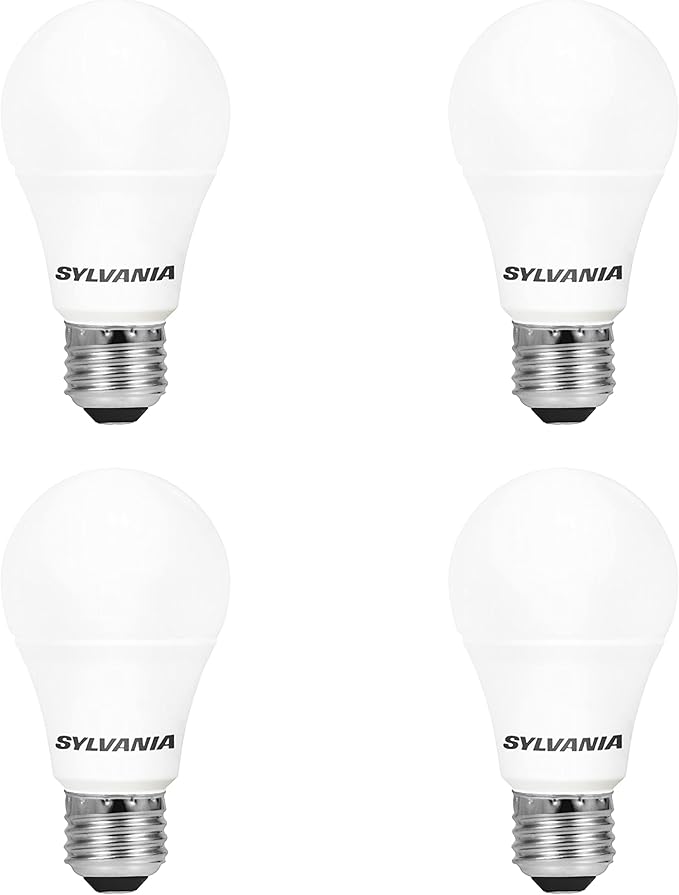 Sylvania LED Light Bulb, 40W Equivalent A19, Efficient 6W, Medium Base, Frosted Finish, 450 Lumens, Daylight - 4 Pack (74084)