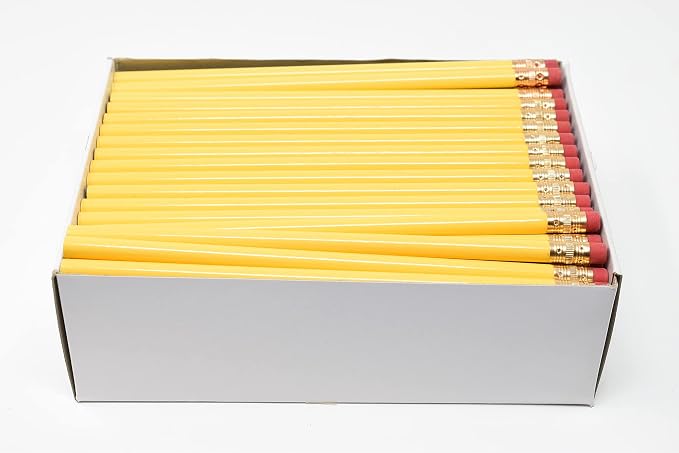 Pencil Guy Blank Round Pencils, Yellow, 144 to a box