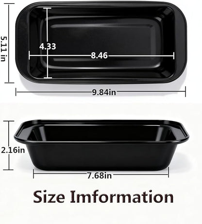 Yoehka 6 Pack Bread Pan Set, Non-Stick 8×4 Loaf Pans for Baking Homemade Bread, Sourdough, Brownies, Cake, Carbon Steel, Rectangle Baking Pans (Black)