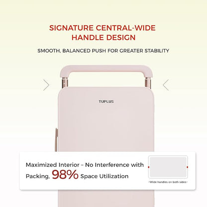 TUPLUS 20” Carry-On Hardside Luggage Lightweight ABS Travel Suitcase with Wide Handle Spinner Wheels TSA Combination Lock, Balance Series 2.0, Sakura Pink