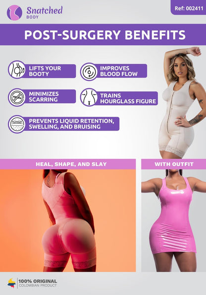 Snatched Body - Women's Stage 2 Faja Colombians with Bra Shapewear - BBL Post Surgery Garment - Reductoras Moldeadoras