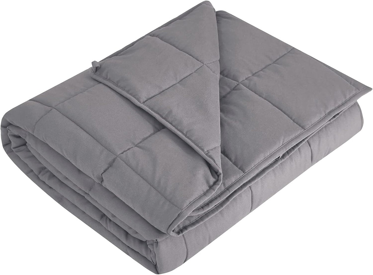 L'AGRATY Weighted Blanket - 60"x80" 20lbs Cooling Breathable Heavy Blanket Microfiber Material with Glass Beads Big Blanket for Adult All-season Summer Fall Winter Soft Thick Comfort Blanket